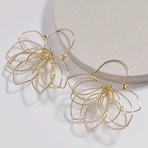 Gold Lotus Earrings